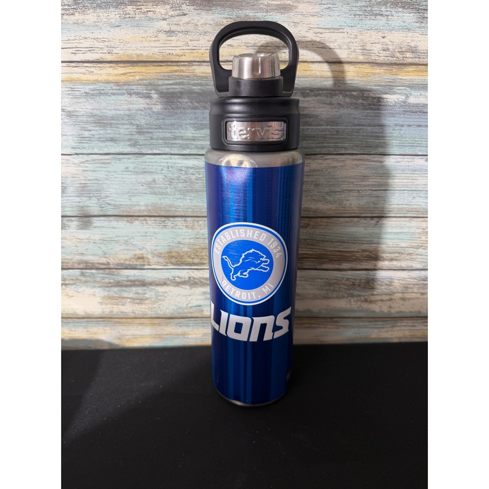 Tervis Detroit Lions Water Bottle 24oz Blue New‎ NFL Stainless Steel Insulated